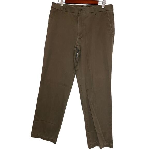 Men’s Dockers D2 Brown 100% Cotton Classic Fit Work Dress Pants Men’s 33x30 - Picture 1 of 4